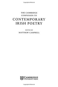 portada The Cambridge Companion to Contemporary Irish Poetry (Cambridge Companions to Literature) (en Inglés)