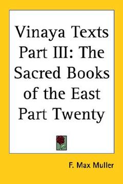 portada vinaya texts part iii: the sacred books of the east part twenty (en Inglés)