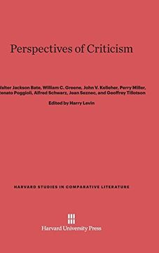 portada Perspectives of Criticism (Harvard Studies in Comparative Literature (Hardcover)) (in English)