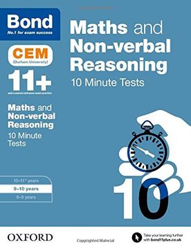 portada Bond 11+: Maths & Non-verbal Reasoning: CEM 10 Minute Tests: 9-10 years