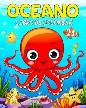 portada Oceano Libro de Colorear: 50 Simpáticos Imágenes Animales Marinos de Colorear para Niños y Adolescentes