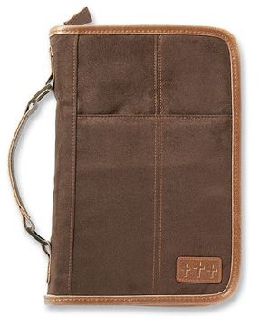 portada Aviator Brown Suede Extra Large Book and Bible Cover (in English)