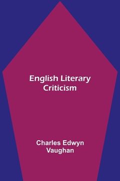 portada English literary criticism (en Inglés)