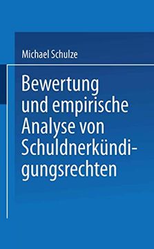 portada Bewertung und Empirische Analyse von Schuldnerkündigungsrechten (in German)