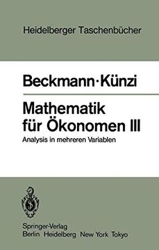 portada Mathematik für Ökonomen Iii: Analysis in Mehreren Variablen (in German)