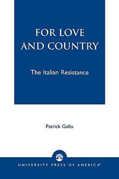 portada for love and country: the italian resistance (in English)