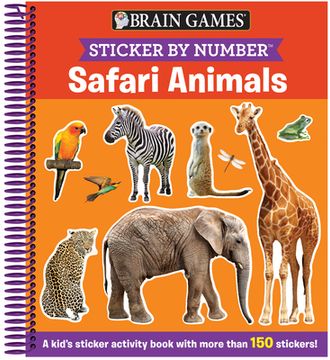 portada Brain Games Sticker by Number Safari Animals [With Sticker(S)] [With Sticker(S)] (in English)