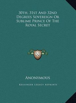 portada 30th, 31st and 32nd degrees sovereign or sublime prince of the royal secret