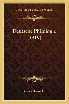 portada Deutsche Philologie (1919) (en Alemán)