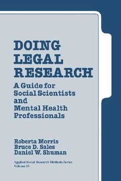 portada doing legal research: a guide for social scientists and mental health professionals