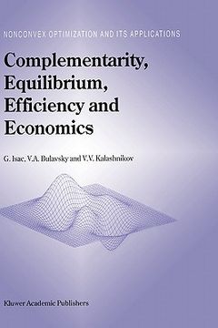portada complementarity, equilibrium, efficiency and economics (en Inglés)