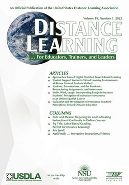 portada Distance Learning Volume 19, Issue 1 2022 (en Inglés)