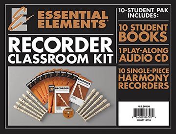 portada Essential Elements for Recorder Classroom Kit: Includes 10 Student Books Online Audio and 10 Recorders