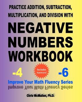 portada practice addition, subtraction, multiplication, and division with negative numbers workbook (en Inglés)