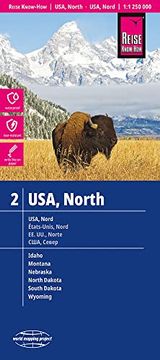 portada Reise Know-How Landkarte usa 02, Nord (1: 1: 250. 000): Idaho, Montana, Wyoming, North Dakota, South Dakota, Nebraska: World Mapping Project (in German)