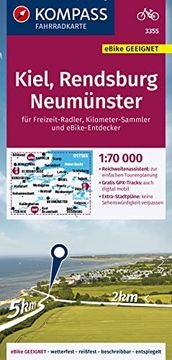 portada Kompass Fahrradkarte 3355 Kiel, Rendsburg, Neumünster 1: 70. 000 (en Alemán)