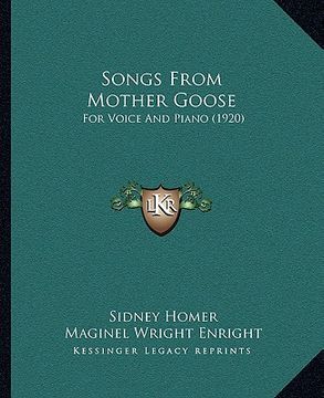 portada songs from mother goose: for voice and piano (1920) (en Inglés)