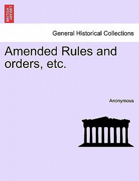 portada amended rules and orders, etc. (en Inglés)