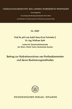 portada Beitrag Zur Hydrationswärme Von Portlandzementen Und Deren Bestimmungsmethoden (en Alemán)