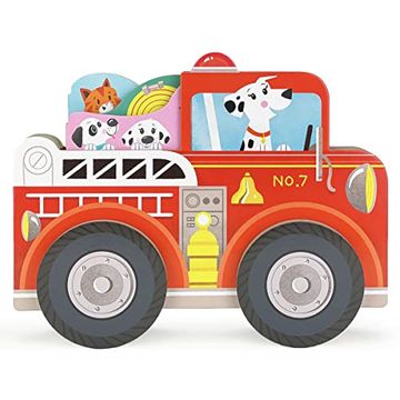 portada Fire Truck Tales - Wheeled Board Book Set, 3-Book Gift set With Rolling Fire Engine Vehicle Slipcase for Toddlers Ages 1-5 (Roll & Play Stories) (en Inglés)