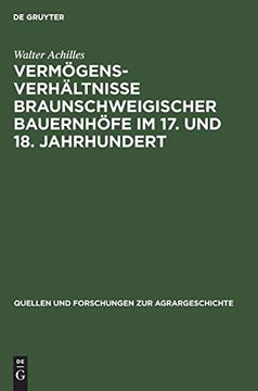 portada Vermögensverhältnisse Braunschweigischer Bauernhöfe im 17. Und 18. Jahrhundert (en Alemán)