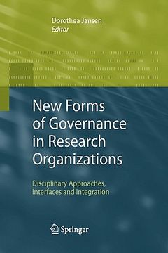 portada new forms of governance in research organizations: disciplinary approaches, interfaces and integration