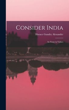 portada Consider India; an Essay in Values (in English)