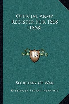 portada official army register for 1868 (1868) (en Inglés)
