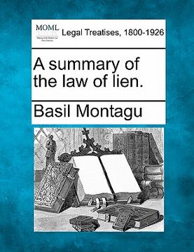 portada a summary of the law of lien. (en Inglés)