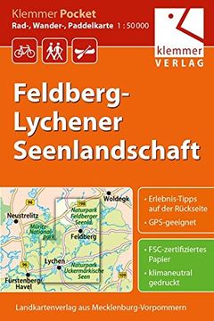 portada Klemmer Pocket Rad-, Wander- und Paddelkarte Felberg-Lychener Seenlandschaft: Maßstab 1: 50. 000, gps Geeignet, Freizeit-Tipps auf der Rückseite (in German)