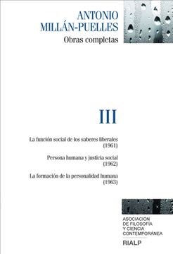 portada Obras Completas - Volumen 3 (Obras Completas de Antonio Millán-Puelles)