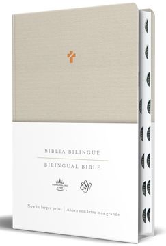 portada Biblia Bilingüe Reina Valera 1960 (ESV) letra grande tapa dura tela marrón con índice/ Bilingual Bible RVR 1960 Large Print Brown Cloth Hardcover with Thumb