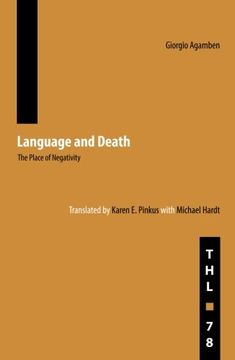 portada Language and Death: The Place of Negativity (Theory and History of Literature) (in English)