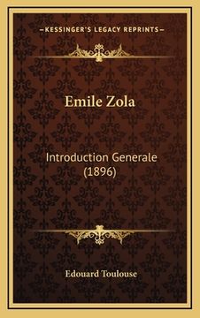 portada Emile Zola: Introduction Generale (1896) (en Francés)