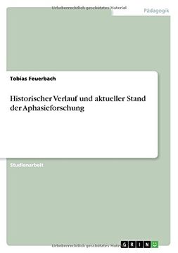 portada Historischer Verlauf Und Aktueller Stand Der Aphasieforschung (German Edition)