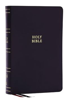portada Nkjv, Single-Column Reference Bible, Verse-By-Verse, Black Bonded Leather, red Letter, Comfort Print (Thumb Indexed) (en Inglés)