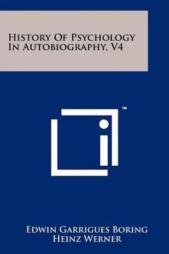 portada history of psychology in autobiography, v4