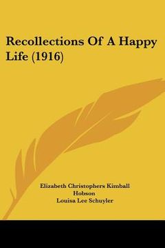 portada recollections of a happy life (1916) (en Inglés)