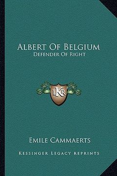 portada albert of belgium: defender of right (en Inglés)