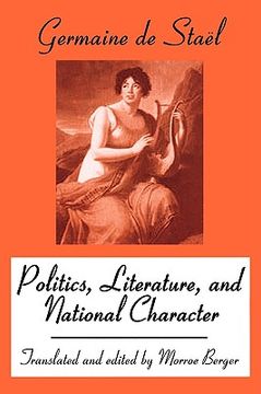 portada politics, literature, and national character (en Inglés)