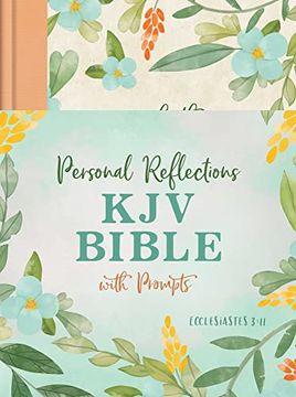 portada Personal Reflections KJV Bible with Prompts (Ecclesiastes 3:11) [Peach Floral] (en Inglés)