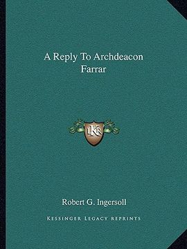 portada a reply to archdeacon farrar (in English)