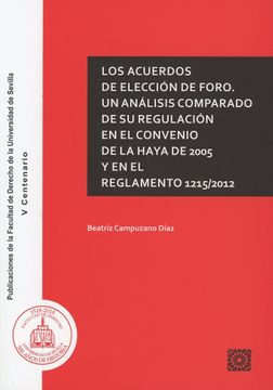 portada Acuerdos de Elección de Foro. Un Análisis Comparad (in Spanish)