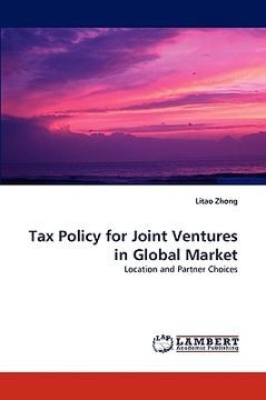 portada tax policy for joint ventures in global market (en Inglés)