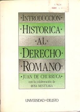 portada Introduccion historica al derecho romano. (Zuzenbidea / Derecho)