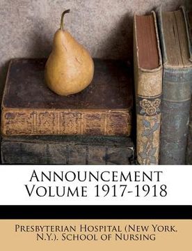 portada announcement volume 1917-1918 (en Inglés)