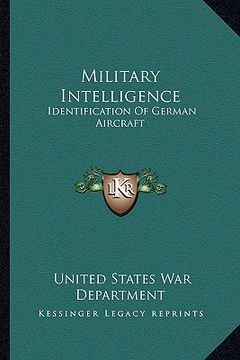 portada military intelligence: identification of german aircraft (en Inglés)