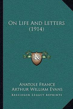 portada on life and letters (1914) (en Inglés)