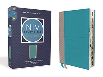 portada Niv Study Bible, Fully Revised Edition, Leathersoft, Teal (in English)