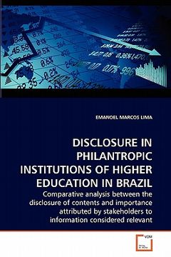 portada disclosure in philantropic institutions of higher education in brazil (en Inglés)